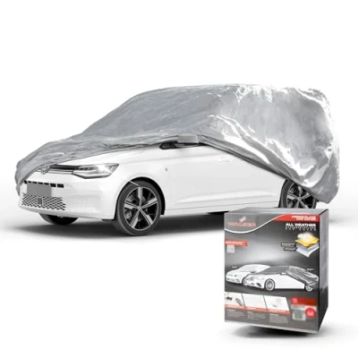 Bild av WALSER presenning bil All Weather Basic, Transporter vattentät, 100% väderbeständig buss bilpresenning M silver kompatibel med VW Caddy, Ford Transit/Tourneo, Renault Kangoo