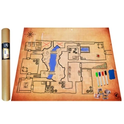 Bild av Power Beast Dungeon Grid Game Mat + tofflor och utkast Cofres, Map Rol, D &amp; karta, rollbrädor brädspel, fängelsehålor drakar, DND, RPG, rollspel.