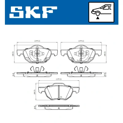 Bild av SKF VKBP 80518 A Jeu de plaquettes frein avec indicateur d&#039;usure