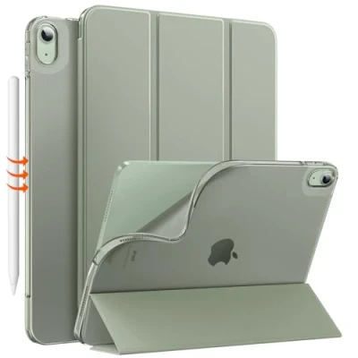 Bild av MoKo for iPad Air 11 Inch Case 7th/6th Generation M3/M2 2025/2024, 5th/4th Gen 10.9&quot; 2022/2020, Translucent Frosted Soft TPU Back Cover, Slim Protective Cover,Auto Wake/Sleep,Sage Green