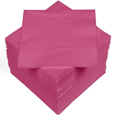 Bild av HEKU 100 enfärgade servetter, 3 lager, 33 x cm I Enhetlig kvalitet för evenemang och gastronomi praktisk 5 pack mycket absorberande snygg, rosa
