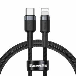 Bild av Baseus Cafule härdad vävd Lightning kabel 0,5m Svart/Grå