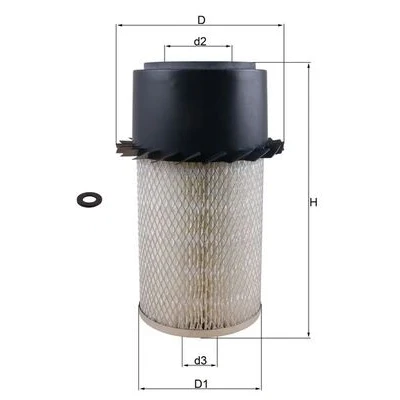 Bild av MAHLE ORIGINAL LX 17 Filtre à air 317,7 199,4, 155 Cartouche filtrante AUDI: A4 B8 Berline, OPEL: Vectra C CC, UMM: Alter II