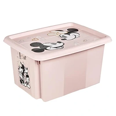 Bild av keeeper Mimmi Pigg Förvaringslåda med lock, Stapelbar, För barn, 15 l, Karolina, Nordic Pink