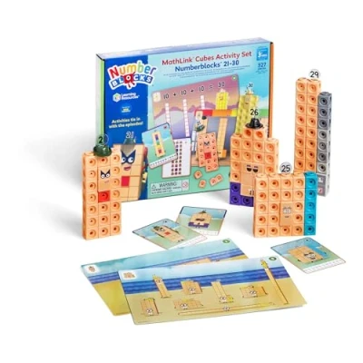 Bild av Learning Resources MathLink Cubes Numberblocks 2130 Aktivitetsset, Leksaker för 3 åriga Pojkar och Flickor, 20 Aktiviteter Kopplade till TV serien, Sensoriska Autism