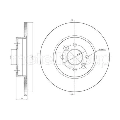 Bild av METELLI Bromsskiva RENAULT: Kangoo I Express, 280,0mm 12,0mm 4 full 23 0585C Bromsskivor
