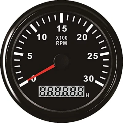 Bild av ELING Vattentät varvräknare REV räknare RPM mätare med timmätare 0 3 000 85 mm 9 32 V bakgrundsbelysning
