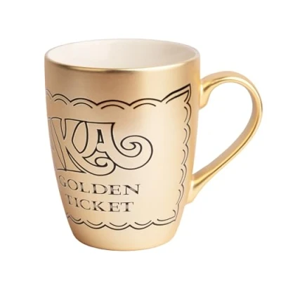 Bild av Grupo Erik Willy Wonka Golden Ticket Ceramic Mug 35 cl / 350 ml 11.8 oz 4.1 x 3.3 inches 10.4 8.5 cm Coffee Tea Cool Gifts Bar