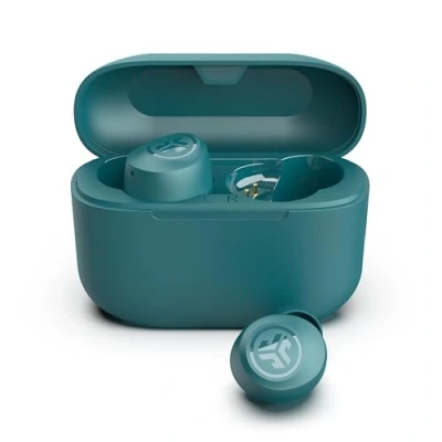 Bild av JLab Go Air Pop+ True Wireless Earbuds, In Ear Hörlurar, Bluetooth 35H Speltid, Hörlurar med Mikrofon, USB C Laddningsetui, Dual Connect, EQ3 Ljud, Blågrön