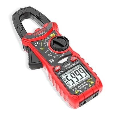 Bild av KAIWEETS Klämmätare HT206D, 6 000 stycken automatisk räckvidd multimeter 600 A AC/DC ström, V spänning med LCD bakgrundsbelysning, kapacitans, kontinuitet, temperatur, motstånd, drift, dioder, frekvenstest
