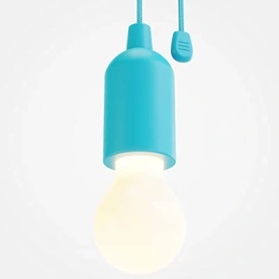 Bild av Greate. LED lampa batteridriven blå dragljus 1 W med dragbrytare inklusive batterier trådlös varm vit mobilljus, perfekt för trädgård, tält, camping, garderob, fest, dekoration