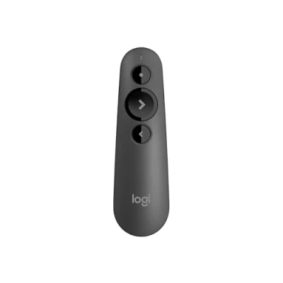 Bild av Presentationsenheten Logitech R500s med klass 1 laser och Bluetooth samt USB/presentationsvred universell kompabilitet, 20 meters aktionsradie Mörkgrå