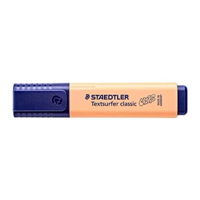 Bild av STAEDTLER 364 C 405 Textsurfer Classic pastell överstrykningspennor (hög kvalitet tillverkad i Tyskland, med stor bläcklagring för extra lång markeringsprestanda) låda 10 persika