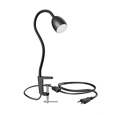 Bild av ledscom.de GU10 klämlampa KLUK med svanhals, svart inkl. GU10, varmvitt, 6.826W 630lm