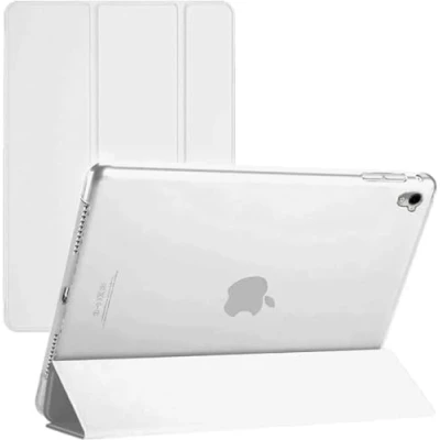 Bild av smart magnetiskt fodral passar iPad 10.2 9:e generationen (2021) 8:e (2020) 7:e (2019) automatisk sov/vakna skal stativskydd med genomskinlig frostad baksida (vit)