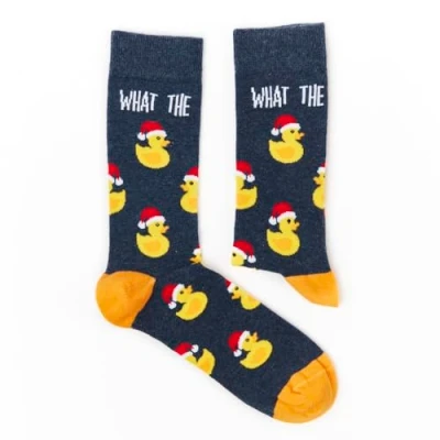 Bild av Urban Excentric Unisex What The Duck julstrumpor present 1 par bomullsrika strumpor premiumstrumpor nyhet gåvor, flerfärgad, 6 11, 11