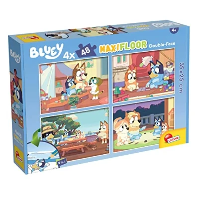 Bild av LISCIANI BLUEY MaxiFloor pussel Dubbelsidigt 4x48 bitar Tillbaka till färg Tanke och tålamodspel Pedagogiskt spel För barn från 4 år