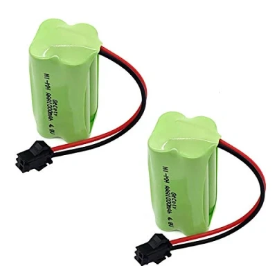 Bild av Gecoty® 2 stycken 4,8 V AAA batteripack, 1 000 mAh uppladdningsbart NI MH batteri med SM 2P anslutning för RC stuntbil robot