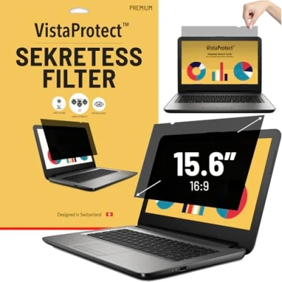 Bild av VistaProtect Premium Sekretessfilter och filter för blått ljus. Privacy Filter. Integritetsfilter bärbara datorer (15,6&quot; tum)