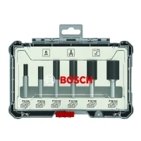 Bild av Bosch Frässtålsats, 6 delar, notfräsar, 1/4 tums skaft piece Straight Router Bit Set.
