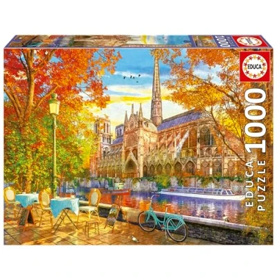 Bild av Educa Höst i Notre Dame Pussel med 1 000 bitar för vuxna. Mått: 68 x 48 cm Inkluderar Cola Fix pussel. Från 14 år (19936)