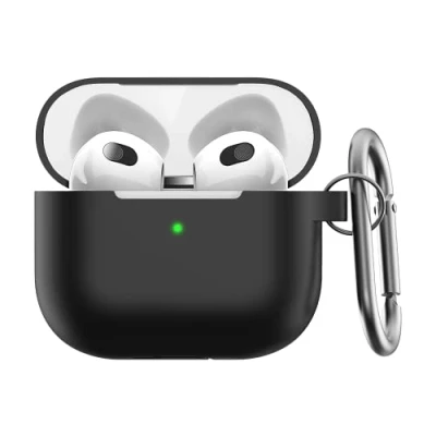 Bild av Keybudz Elevate skyddsfodral med karbinhake för Apple AirPods 3, fodralfodral, hörlurar tillbehör laddningsfodral, blå