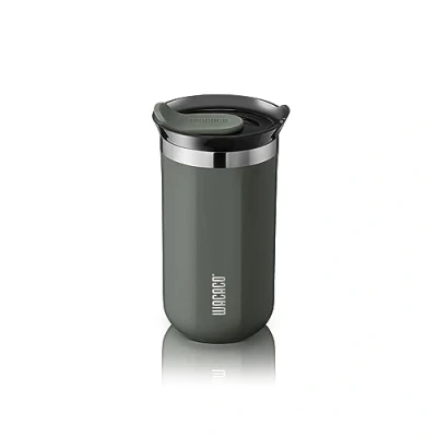 Bild av WACACO Octaroma Classico Vacuum Insulated Coffee Mug, Double Wall Stainless Steel Travel Tumbler with Drinking Lid, 6 fl oz (180ml), Grey (Grå, 10 (300 ml))