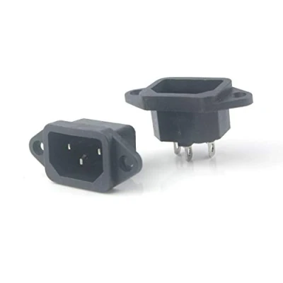 Bild av IEC320 C14/3 Pin Male Plug Chassis PCB Panel Inlet Socket Connector AC 250V/10A (2 Pcs)