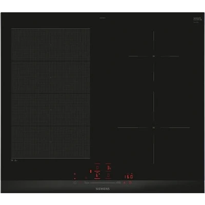 Bild av Siemens EX675HEC1E iQ700, smart induktionshäll, 60 cm, svart, liggande med ram, varioInduktion, TouchSlider, steksensor Pro stekning utan risk för bränning