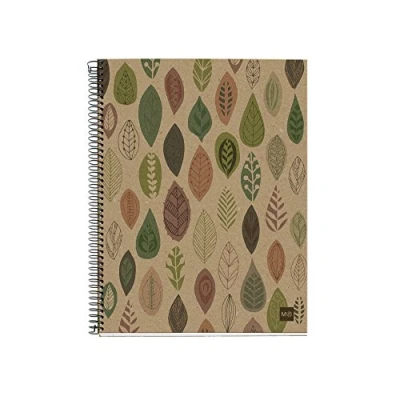 Bild av Miquelrius Notebook 100% Återvunnet, 4 ränder av färg, A5, 120 ark med randigt horisontellt på 7 mm, papper 80 g, 2 hål, Omslag Kartong Design Eko