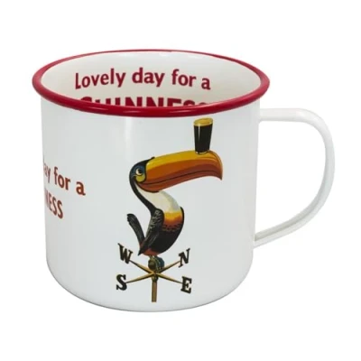 Bild av Emalj Toucan On Weathervane designmugg med härlig dag för en guinness