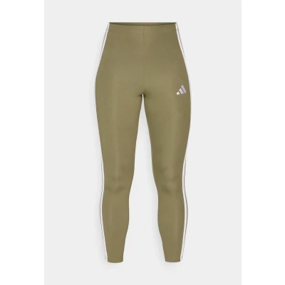 Bild av adidas Kvinnor ESSENTIALS 3 STRIPES COTTON LEGGINGS, olive strata/white, XL