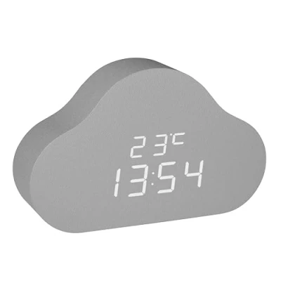 Bild av TFA Dostmann Digitalt moln väckarklocka Clocco Cloud, 60.2040., barnväckarklocka, osynlig skärm, med visning av tid eller datum, inklusive inomhustemperatur, 3 ljusstyrkenivåer, grå