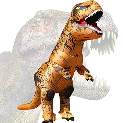 Bild av JASHKE T Rex Uppblåsbar Kostym Juldräkter Dinosaurie Trex Kläder Rolig Maskeradklänningar för Vuxna
