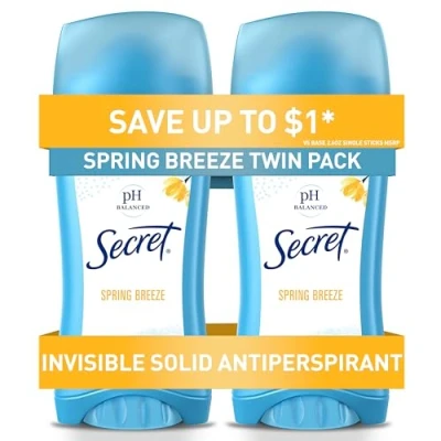 Bild av Spring Breeze Secret Deodorant Solid 75 ml Great Value Twin Pack