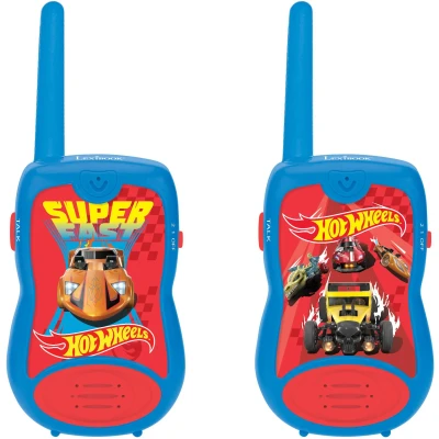 Bild av Lexibook, Hot Wheels, Walkie Talkies 200 m, kommunikationsspel för barn, bältesklämma transport, batteridriven, röd/blå, TW12HW