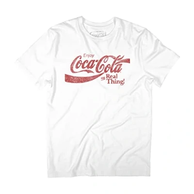 Bild av Coca Cola The Real Thing vit text t shirt för män, Vitt, L