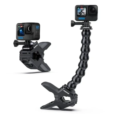Bild av Sametop Jaws Flex Klämfäste Svanhals Kompatibel med GoPro Hero 13 12 11 10 9 8 7 6 5 4 Session 3+ 3 2 1 Max (2018) Fusion DJI Osmo Actionkameror