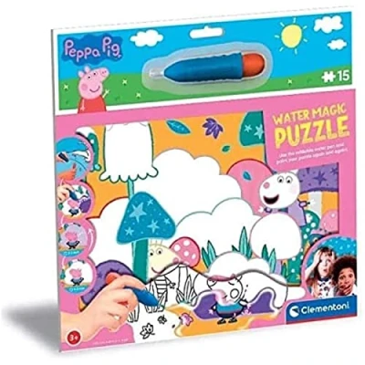 Bild av Clementoni Magic 15pzs Does Not Apply Barn 15 stycken Peppa Pig, Water Reveal, Puzzle för målning med vatten, från 3 år (22246), Multifärg, M