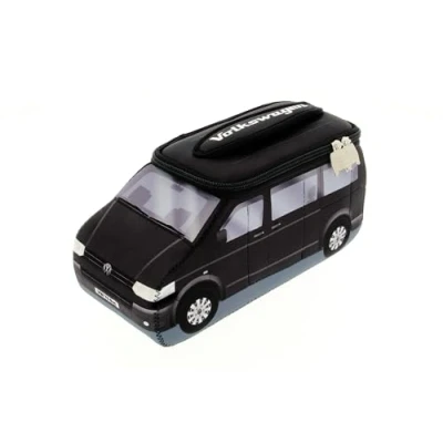 Bild av BRISA VW Collection Volkswagen Combi Bus T5 Camper Van 3D Neopren sminkväska, kosmetikaväska, toalett /kulturnödvändigheter, resefodral, universalväska, lunchlåda, svart, sminkväska