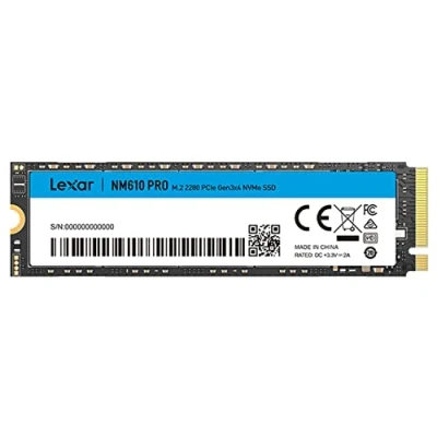 Bild av Lexar NM610PRO 1TB SSD, M.2 2280 PCIe Gen3x4 NVMe 1,4 intern upp till 3300 MB/s vid läsning, 2600 skrivning, 3D NAND flash enheter för bärbar dator, stationär dator