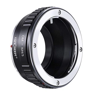 Bild av K&amp;F Concept OM till Micro 4/3 adapter, manuell linsmonteringsadapter kompatibel med Olympus Zuiko monteringslins Four Thirds MFT M4/3 monteringskameror