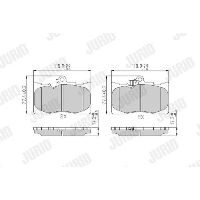 Bild av JURID 573413J Jeu de plaquettes frein avec indicateur d&#039;usure sans accessoires LEXUS: IS 3, GS III, RC