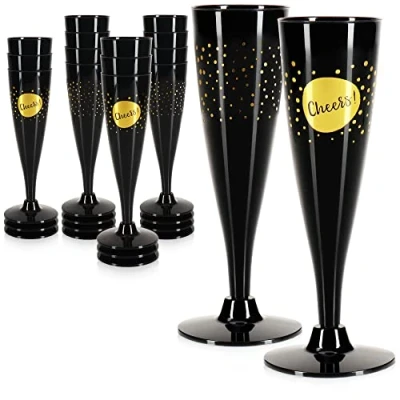 Bild av COM FOUR® 16x återanvändbara champagneglas plastchampagneglas för fester, camping &amp; på språng diskmaskinssäkra [urvalet varierar]