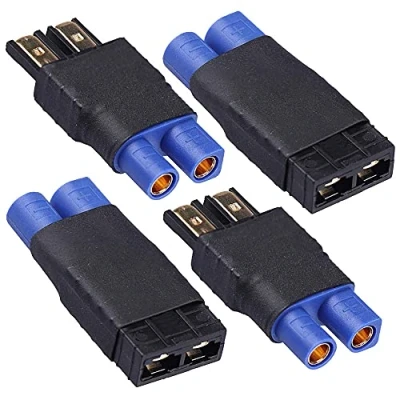 Bild av 2 par RC batteriadapterpluggar för Traxxas TRX till EC3 hankontakter lämpliga Slash/Rustler/Stampede/Bandit/E Revo ...