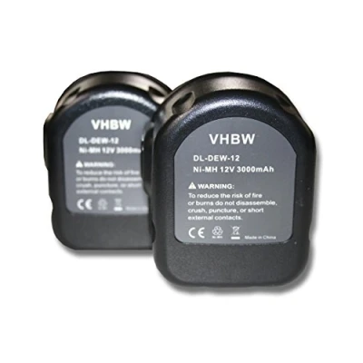 Bild av vhbw 2 x batteri kompatibel med Rems pressmaskiner elverktyg (3 000 mAh NiMH 12 V)