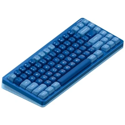 Bild av Nuphy Halo75 V2 Mekaniskt speltangentbord, 75% trådlöst Hot Swappable Bluetooth, 83 tangenter, RGB bakgrundsbelysning, stöd för Bluetooth/2,4 GHz/USB C (Blå, Raspberry (46gf))
