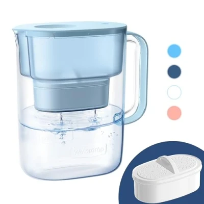 Bild av Waterdrop Lucid NSF Certifierad 3.5L Vattenfilterkanna med 1x90 Dagar Filter, Minskar Bly, Fluorid, Klor och Mer BPA Fri, Blå (Ersättningsfilter: WD PF 01A Plus)