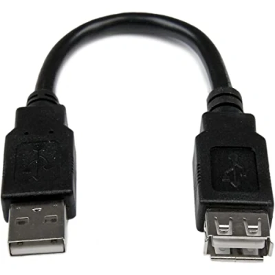 Bild av StarTech.com USB 2.0 förlängning 15 cm A förlängningskabel kontakt till hona svart
