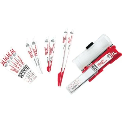 Bild av Milwaukee 49 22 1129 12 delar Ultimate Demolition Sawzall Blade Set, Vit